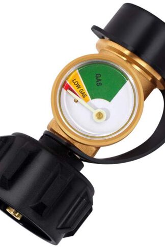 GASLAND Propane Tank Gauge, QCC1/Type1 Propane Adapter Fittings with Gauge, LP Gas Leak Detector Gauge, Propane Gauge Grill Valve Connector for Propane Cylinder, RV Camper, BBQ Gas Grill, Heater