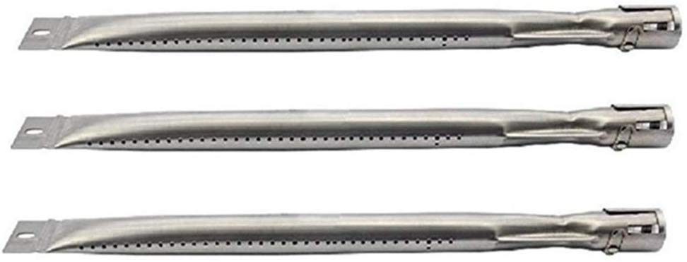 Hongso 14 5/8 inch Grill Pipe Burners Replacement for Sunbeam Nexgrill Grill Master 720-0697 7200697, Brinkmann 810-1415-F 810-9400-0 810-1420-1 Grill, Stainless Steel, 812-7140-0, 3-Pack, SBD251