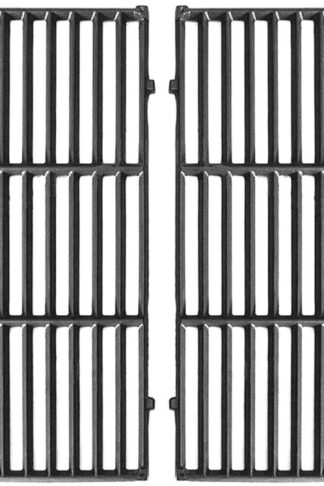 Hongso 7524 Cast Iron Cooking Grid Grates Replacement for Weber Genesis E/S, 300 Series Gas Grill 7528, (19.5" x 13"), 2-Pack, PCG524