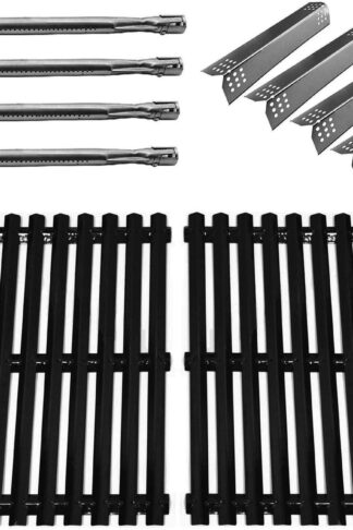 Hongso Repair Kit Replacement Parts for Sunbeam, Nexgrill, Grill Master 720-0697 Gas Grill Models Porcelain Steel Grill Grates, Stainless Steel Burner Tubes & Heat Plates