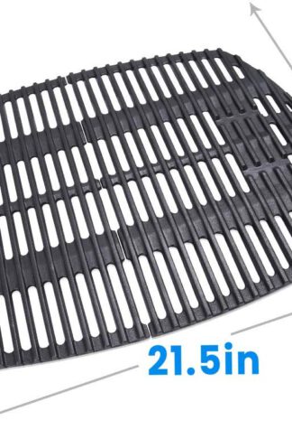 Hosom 7645 Cast-Iron Cooking Grates for Weber Q200, Q2000 Series, Q2400 Grill Parts Grill Grates Replace Weber 7645 Models-PCG02 (Set of 2, 21.5'' x 15.3'' for Total)