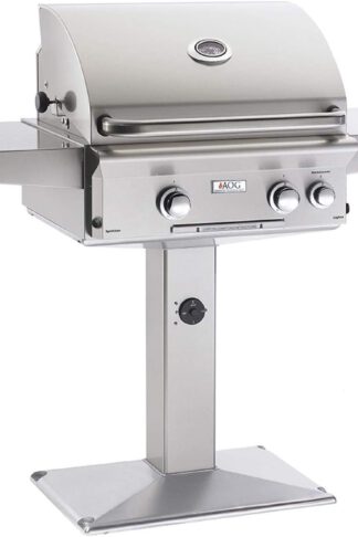 AOG American Outdoor Grill 24PPL L-Series 24 Inch Propane Gas Grill On Pedestal Base with Rotisserie