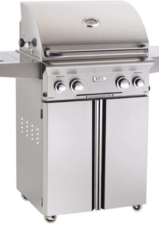 American Outdoor Grill 24PCL L-Series 24 inch Propane Gas Grill On Cart Side Burner Rotisserie Kit