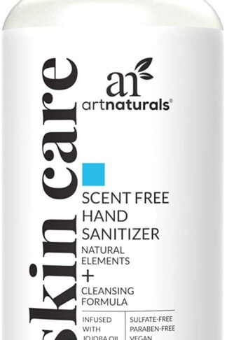 Artnaturals Hand Sanitizer Gel Alcohol Based (1 Pack x 8 Fl Oz / 220ml) Infused with Alovera Gel, Jojoba Oil & Vitamin E - Unscented Fragrance Free Sanitize