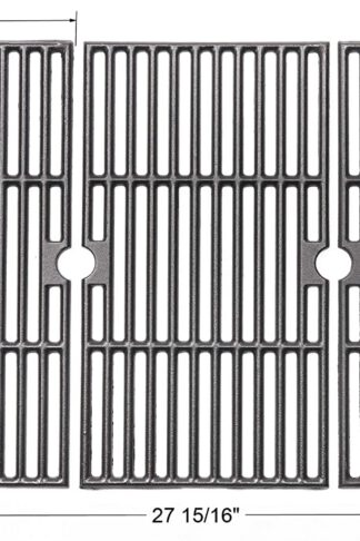 BBQ funland GI8763 Porcelain Coated Cast Iron Cooking Grid Replacement for Select Gas Grill Models by Charbroil, Kenmore, Master Chef and Others, Set of 3