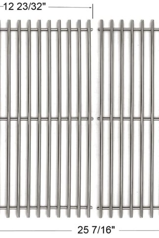 BBQ funland GS7528 Stainless Steel Cooking Grates Replacement for Weber Genesis E and S Series Gas Grills Models, 19.5 Inch, Set of 2