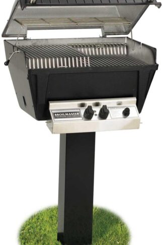 Broilmaster P4-xfn Premium Natural Gas Grill On Black In-ground Post
