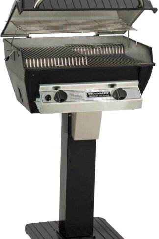 Broilmaster R3 Infrared Propane Gas Grill On Black Patio Post