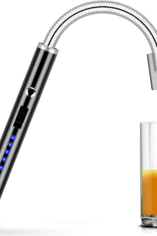 Candle lighter Electric Arc Lighter with Longer 360°Flexible Neck Rechargeable Battery LED Indicator for Camping Cooking BBQs Fireworks