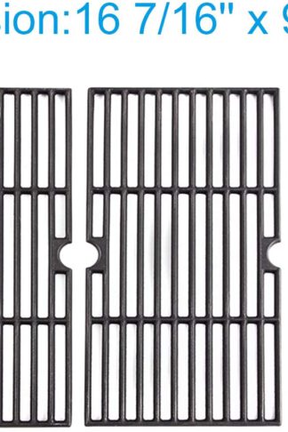Cast Iron Cooking Grates for Kenmore 146.16132110, 146.16133110, 146.1613211, 146.23678310, 146.23679310, 640-05057371-6, Gas Grill Models, Set of 3, Includes 1-Pack Stainless Steel Grill Cleaner