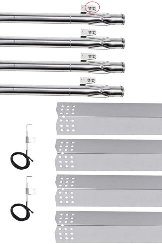 Hisencn BBQ Grill Replacement Stainless Steel Pipe Burner and Heat Plates Replacement Kit for Home Depot Nexgrill 720-0888, 720-0830H, 720-0830D Gas Grill Models