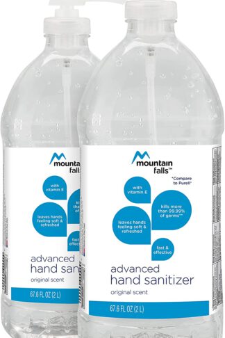 Mountain Falls Advanced Hand Sanitizer with Vitamin E, Original Scent, Pump Bottle, 67.59 Fluid Ounce (Pack of 2) by Mountain Falls