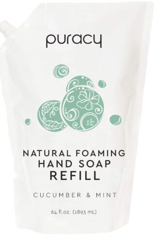 Puracy Natural Foaming Hand Soap Refill, Cucumber & Mint, Sulfate-Free Liquid Hand Wash, 64 Ounce