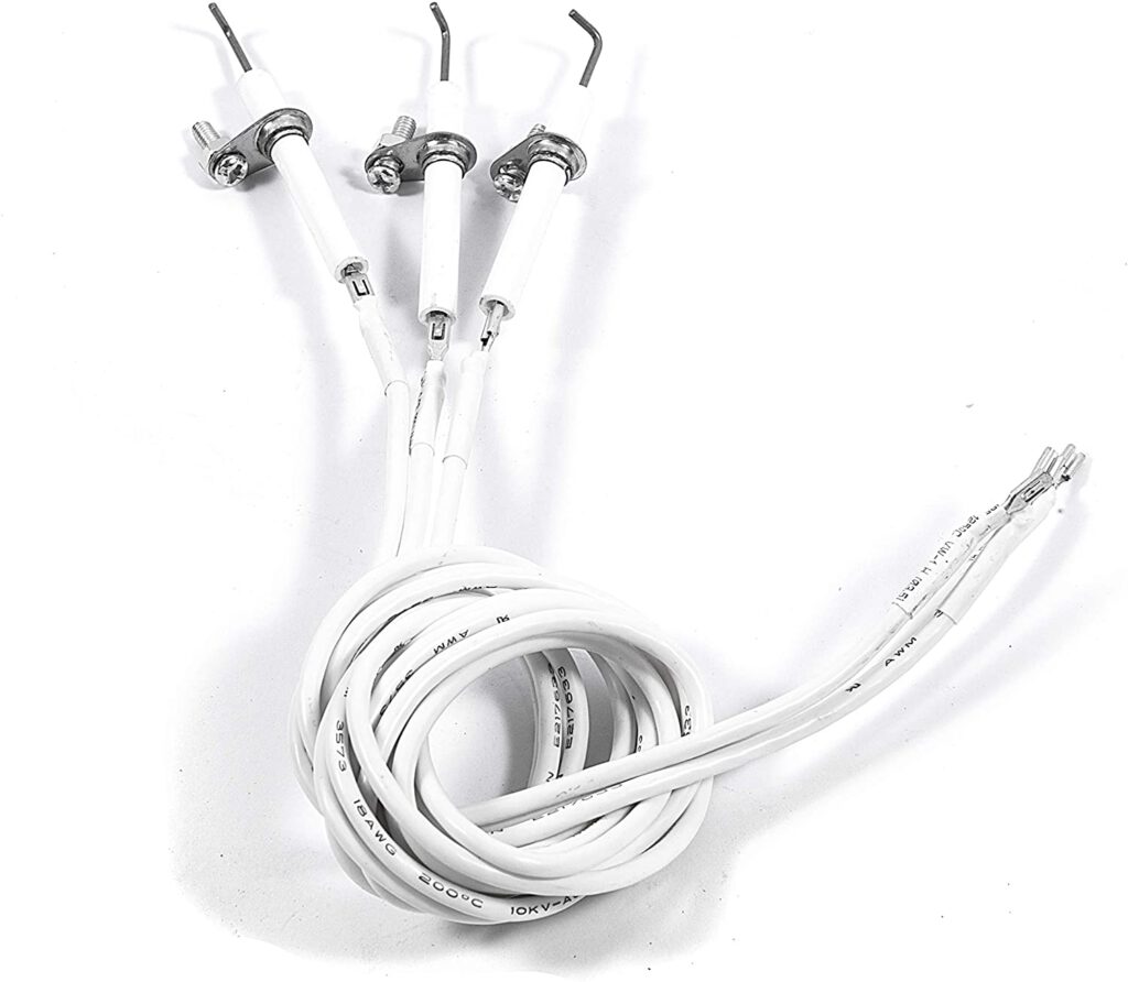3Pack Ceramic Electrode and 3Pack Igniter Wire, Replacement for