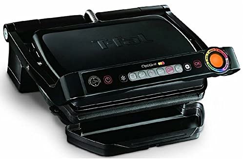 T-fal GC702853 OptiGrill Indoor Electric Grill with Removable and Dishwasher Safe Plates, 1800W, Black