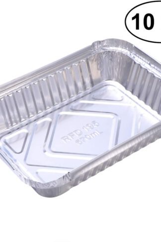 Yarnow 10 Pack Aluminum Foil Drip Pans, Disposable Aluminum Foil BBQ Grease Pans, Grill Drip Pan Liners to Catch Grease
