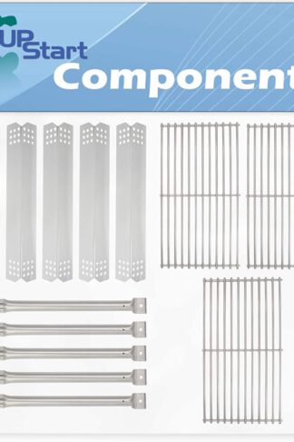 5 BBQ Grill Heat Shield Plate Tent & 5 Tube Burner & 3 Cooking Grates Replacement Parts for Jenn Air 720-0720 - Old - Compatible Barbeque Grid & Stainless Steel Flavorizer Bar 16 1/8" & Pipe Burners