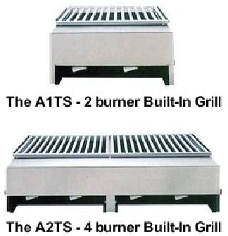 Lazy Man A-Series Natural Gas Built-In Barbecue Grill with Two Burners