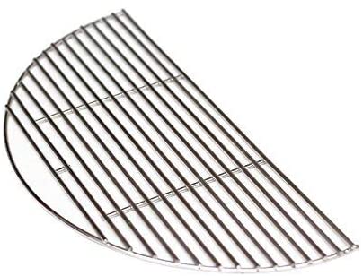 Aura Outdoor Products Stainless Half Moon Grill Grate for Large Big Green Egg, Kamado Joe, Vision Grill and More