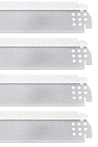 Rejekar 14.6 inches Heat Plates for Home Depot Nexgrill 5 Burner 720-0888, 720-0888N Gas Grill, Stainless Steel Grill Heat Shield Tent, Flame Tamer, Burner Cover, Flavor Bar Replacement Parts, 5 Pack