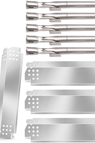 Metal Club Compatible with Grill Parts Kit Home Depot Nexgrill 5 Burner 720-0888 720-0888N, Nexgrill 720-0830H Gas Grills, 5-Pack Stainless Steel Burner Pipe Tubes & Grill Heat Shields Replacement