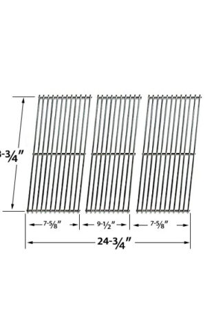 REPLACEMENT 3 PACK STAINLESS STEEL COOKING GRID FOR BBQ GALORE XC03WN, XG3TBWN AND KENMORE 119.162300, 119.16240, 16311, 119.16311800, BQ06W1B GAS GRILL MODELS