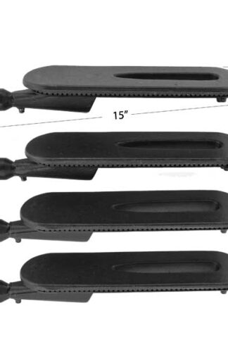 4 PACK REPLACEMENT CAST IRON GRILL BURNER FOR PATIO CHEF SS48, SS48055, SS48055LP, SS48055NG, SS73 AND TURBO GRAND ENDEAVER GE3BSSLP, GRAND ENDEAVER GE3BSSNG GAS GRILL MODELS