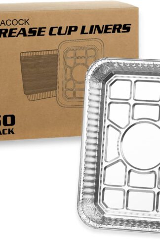 MOACOCK 50Pack Grill Drip Pans Compatible with Weber Grills, Disposable Aluminum Foil Grill Grease Tray, 7.5"x 5"