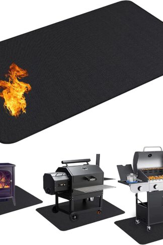UBeesize 48 x 65 inches Under Grill Mat for Outdoor Grill,Double-Sided Fireproof Grill Pad for Fire Pit,Indoor Fireplace Mat Fire Pit Mat,Oil-Proof Waterproof BBQ Protector for Decks and Patios
