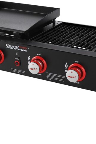 Creole Feast GD4002T Tailgater Grill & Griddle, 4-Burner Portable Propane Gas Grill Griddle Combo, Black