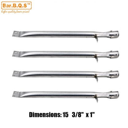Bar.b.q.s 16231 (4-pack) Universal BBQ Gas Grill Replacement Straight Stainless Steel Pipe Tube Burner for BBQ Pro, Kenmore Sears, K Mart Part, Members Mark Part, Outdoor Gourmet, Lowes Model Grills