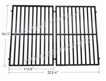 Hongso PCH252 Matte Cast Iron Cooking Grid Replacement for Select Gas Grill Models by Vermont Castings, ProChef, Ellipse and Kenmore Grills, Set of 2
