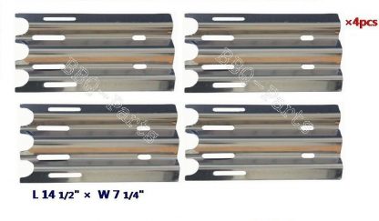Hongso SPZ081 (4-pack) Stainless Steel Heat Plate, Heat Shield, Heat Tent, Burner Cover, Vaporizor Bar, and Flavorizer Bar Replacement for Jenn-Air, Vermont Castings Gas Grill Models, VCHP1 (14 1/2