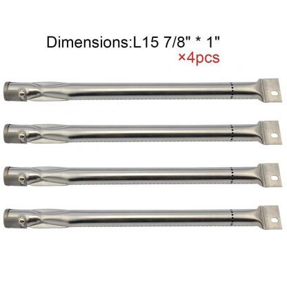 Hotsizz (4-pack) Universal Stainless Steel Burner Replacement for BBQ Gas Grill Brinkmann, Charmglow , Charmglo, Uniflame Model Grills