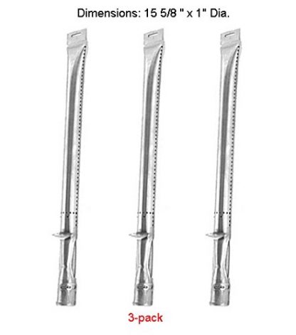 SB8511(3-Pack) Universal Straight Stainless Steel Pipe Tube Burner Replacement for Uniflame GBC1134W, GBC1030W, GBC1030WRS, GBC1030WRS-C, GBC1134WRS Gas Grill Models