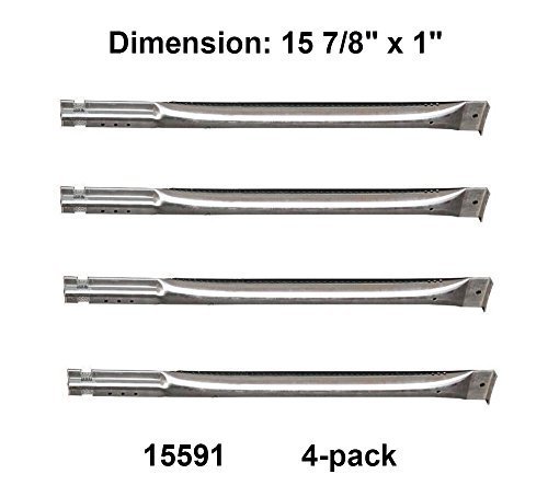 15591 (4-pack) Universal Stainless Steel Tube Burner Replacement for Charbroil, Charmglow, Sears Kenmore, Centro and Other Grills(15 7/8x1) by Gas barbecue parts factory