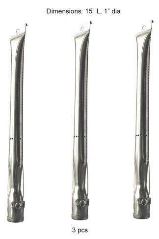 3-pack Charbroil, Grill Master, Nexgrill, Kenmore and Uberhaus Gas Grill Stainless Steel Burner Replacement