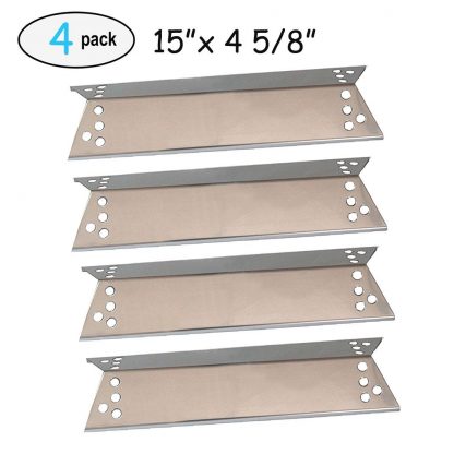 4-pack Stainless Steel Heat Plates for Charbroil 463411911, 464424312, C-45G4CB, Kenmore Sears, K-Mart, Nexgrill, Tera Gear Model Grills (15" x 4 5/8")