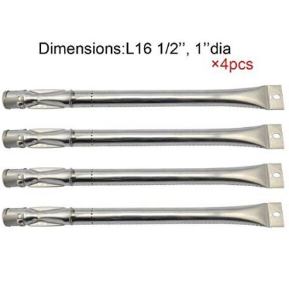4-pack Stainless Steel Straight Pipe Burner for Lowes BBQ Grillware, Charmglow, North American Outdoors and Perfect Flame Grills