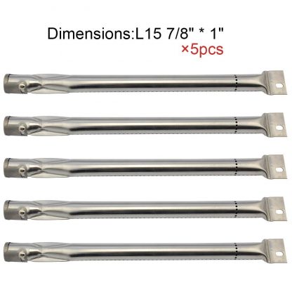 (5-pack) Replacement Straight Stainless Steel Pipe Tube Burner for BBQ Tek, Bond, Brinkmann Part, Grill King Part, Master Cook, Presidents Choice