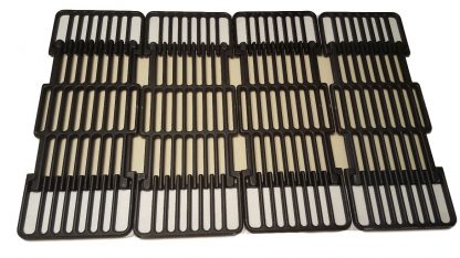 Adjustable Porcelain Cast Iron Grid- Set of Four Grids for Master Centro, Charbroil, Sam's Club, Members Mark, Jenn-Air and Other Model Grills