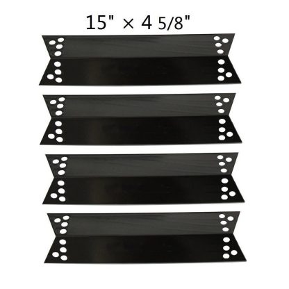 BBQ Energy Heat Shield PPZ681 (4-pack) Porcelain Steel Heat Plate Replacement for Charbroil 463411911, 464424312, 463411712,C-45G4CB, Kenmore Sears, K-Mart, Nexgrill, Tera Gear Model Grills