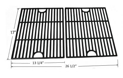 BBQ funland GI1192 Porcelain Coated Cast Iron Cooking Grid Replacement for Select Gas Grill Models by Kenmore, Uniflame and Others, Set of 2