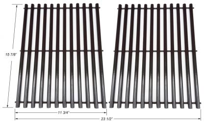 BBQ funland GP6202 Gloss Porcelain Steel Cooking Grid Replacement for Select BBQ Grillware and Steelman Gas Grill Models, Set of 2