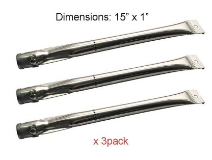 BBQ funland SB6221 (3-pack) Stainless Steel Burner for Charbroil, Grill Master, Nexgrill, Kenmore and Uberhaus Gas Grill Models