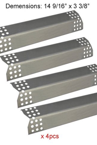 BBQ funland SH7371 (4-pack) Stainless Steel Heat Plate, Heat Shield, Heat Tent, Burner Cover Replacement for Select Grill Master and Uberhaus Gas Grill Models