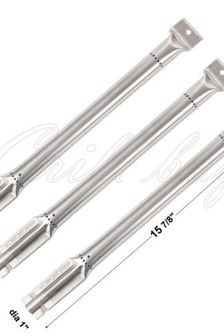 BLL91(3-pack) Stainless Steel Pipe Burner for Charbroil, Centro Part, Charmglow, Sears Kenmore and Other Grills (15 7/8"x1")