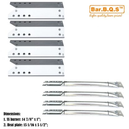 Bar.b.q.s 4PACK Replacement Barbecue grill parts kit Stainless Steel Pipe Burner, Stainless Steel Heat plate For Nexgrill 4 Burner 720-0670-C 720-0670-A Kmart 640-26629611-0 barbecue gas grills