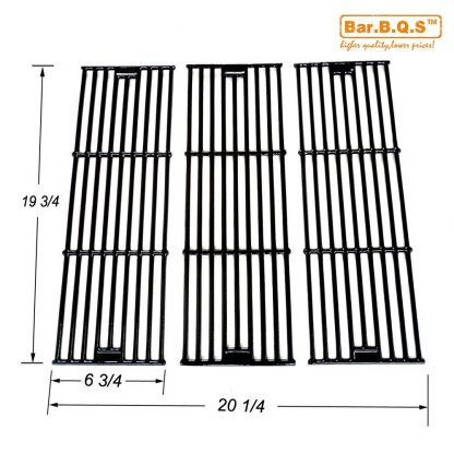 Bar.b.q.s CI65051 Universal Gas Grill Grate Matte Cast Iron Cooking Grid Replacement for Chargriller gas grill models 2121, 2123, 2222, 2828, 3001, 3030, 3725, 4000, 5050, 5252 , Sold as a set of 3