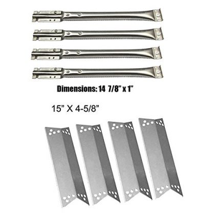 Barbecue Gas Grill Repair KIT SS Burners, SS Heat Shield -4pack Replacement For Kenmore,Nexgrill 720-0719BL, 720-0773,720-0783,Tera Gear1010007A
